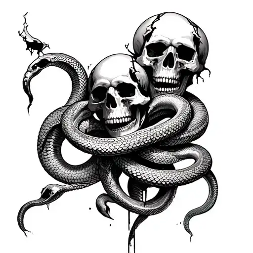 Tower Of Broken Skulls With Snakes Intertwined