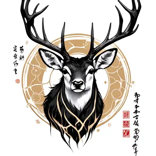 Japanese Writing Of Kintsugi Themed Tattoo Hidden In A Deer