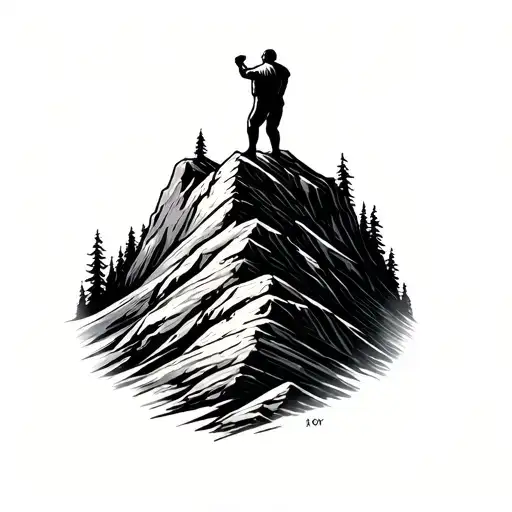 Man Uploading Stone Through A Mountain