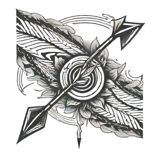 Thin Up Arrow On Arm Tatto