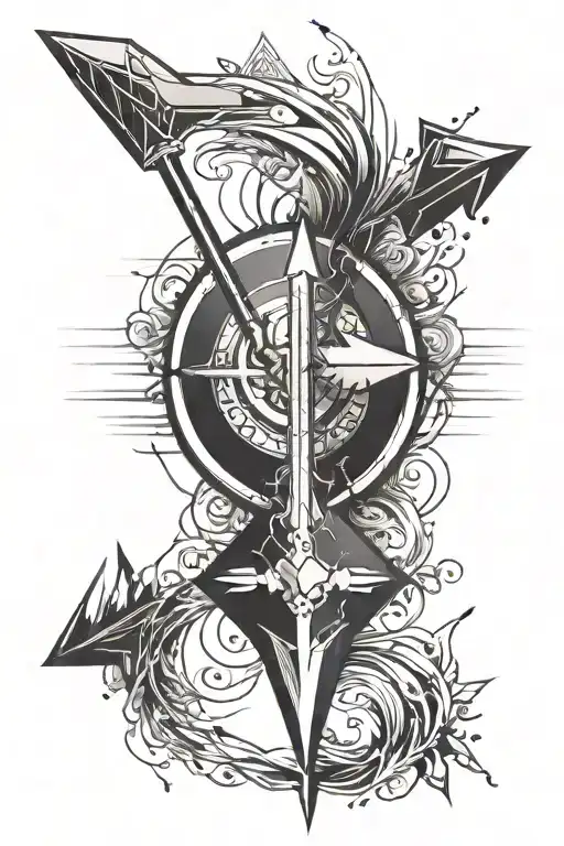 Thin Up Arrow On Arm Tatto