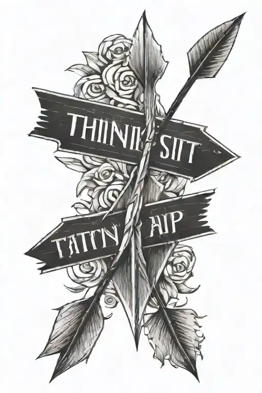 Minialsit Thin Up Arrow On Arm Tatto Idea