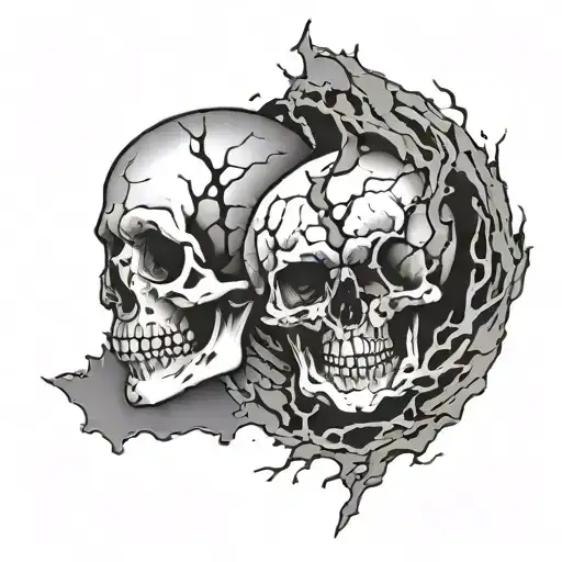 A Semi Colon And A Cracked Skull