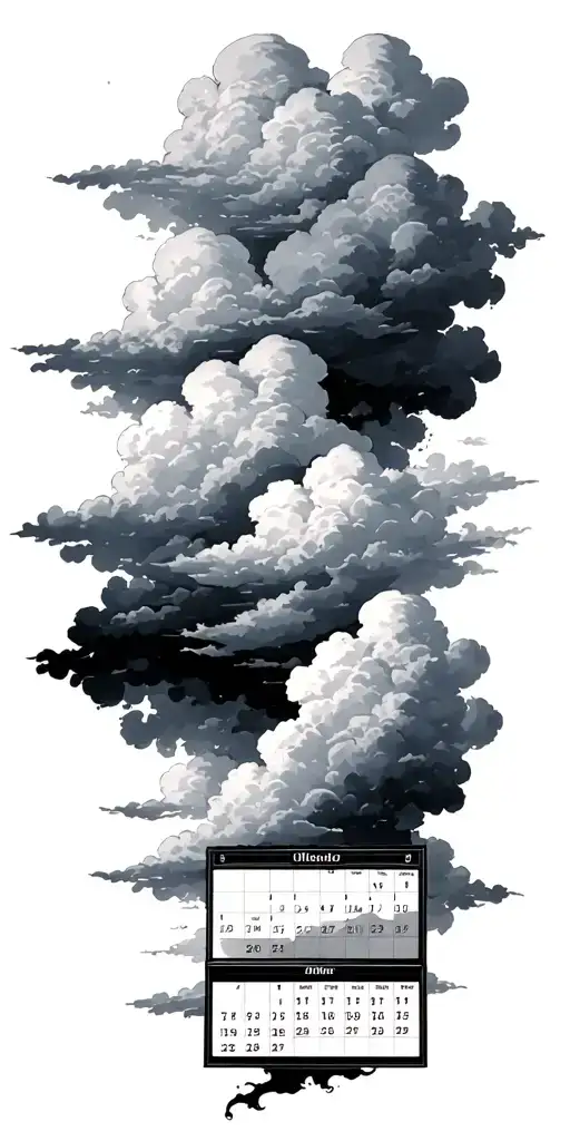 Clouds Surrounding A Calendar Page