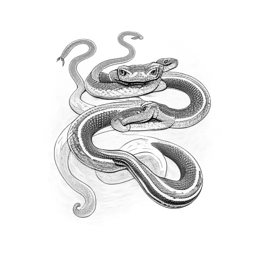 A Snake Coiled Around The Word 'Family' In A Black-grey Style