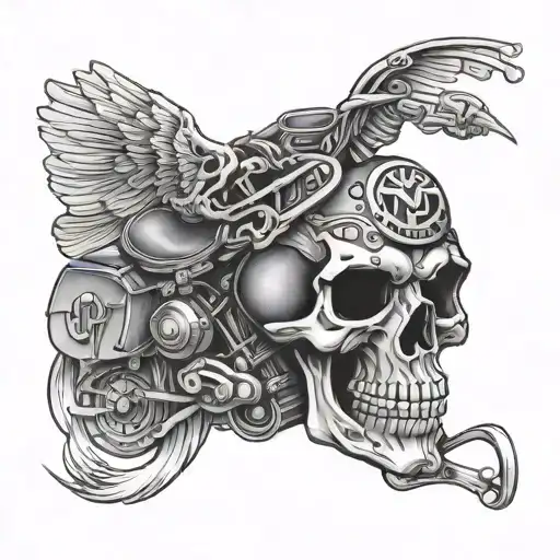 Harley Davidson Chicano Skull