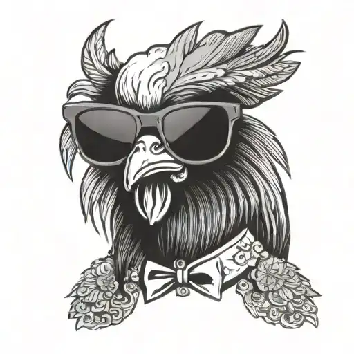 Rooster With Sunglasses Shirt And Hat Playing