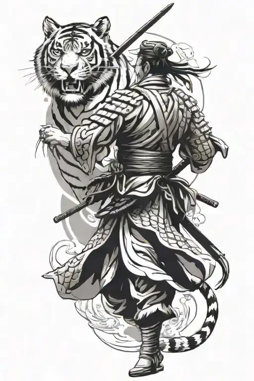Samurai And Tiger