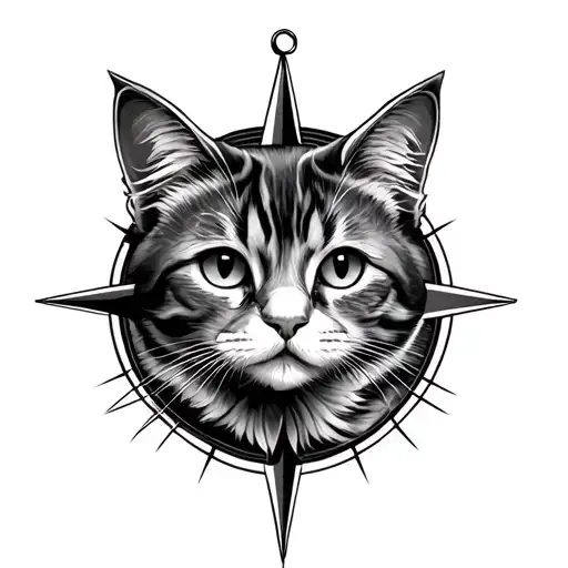 Cat And Compass