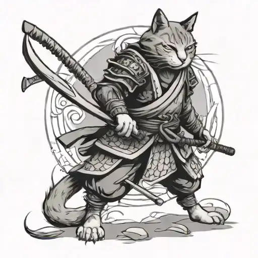 Samurai Cat Full Length