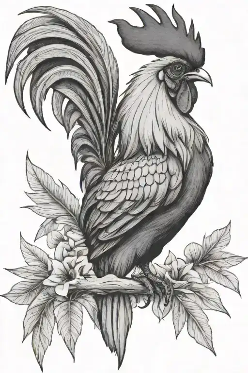 Puerto Rico With Rooster Neck And Head