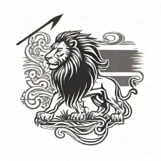 Lion With Kenya Flag