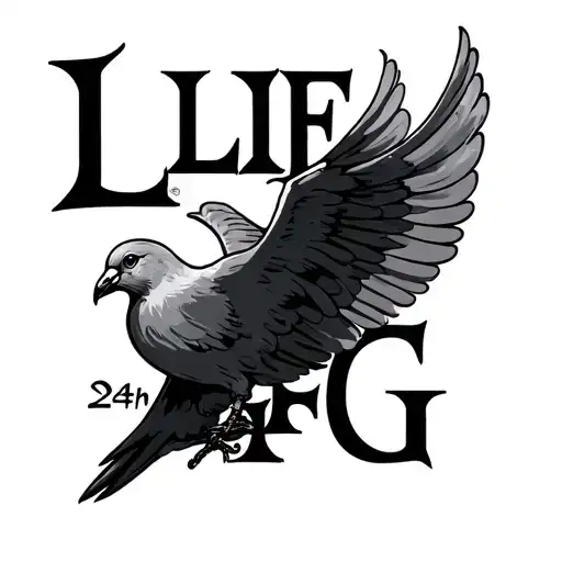 Letters Saying Llfg With A Dove And September 24Th 2004 In Roman Numerals Under It