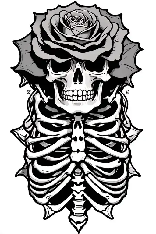 Grateful Dead Rose Skeleton
