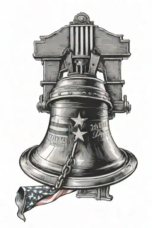 Liberty Bell With United States Flag With A Portrait Of My Dad