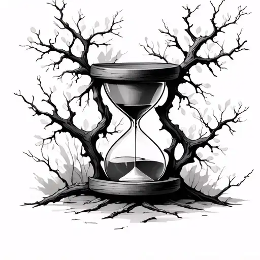 Hourglass Wrapped With Tree Branch
