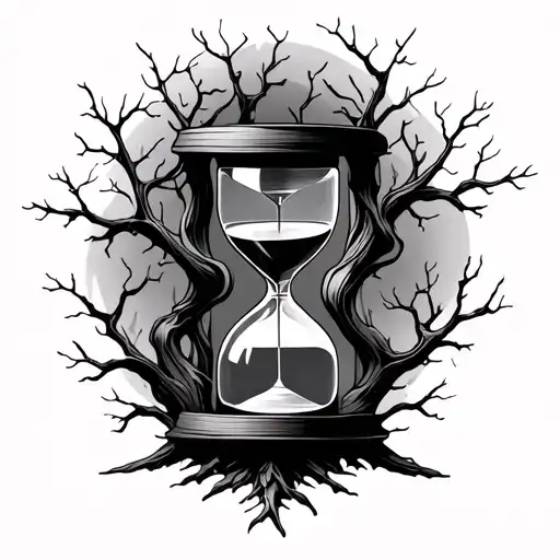 Hourglass Wrapped By A Tree Branches