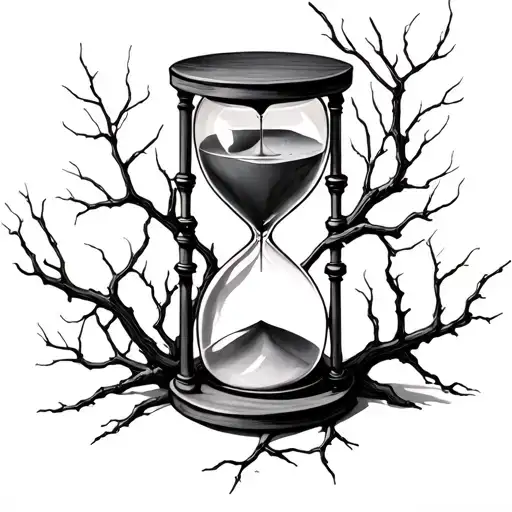 Hourglass Wrapped By A Tree Branches
