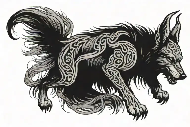 Fenrir Viking Norse Wolf Hanging Rope