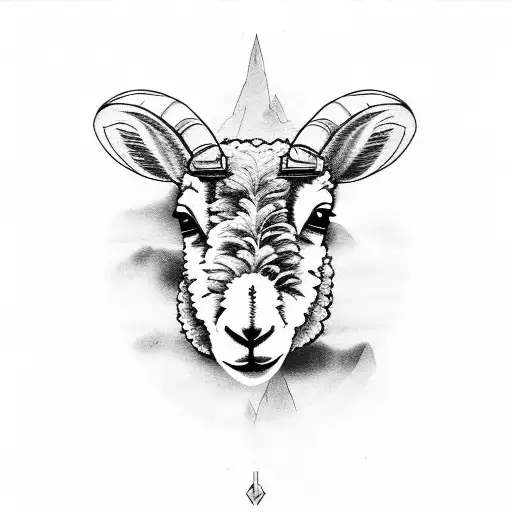 Lamb In Mountain Range