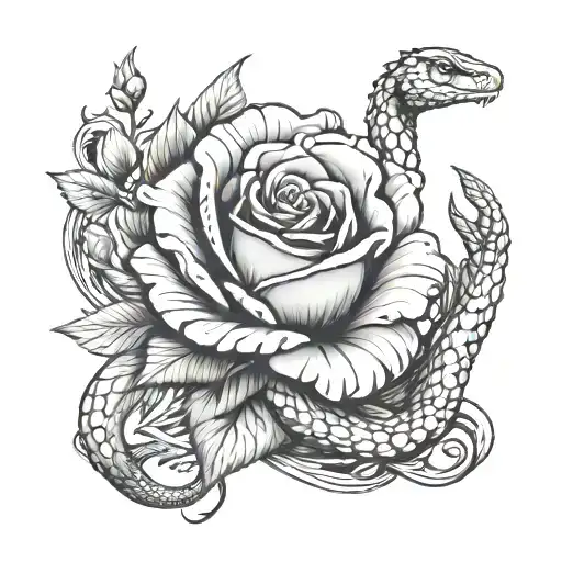 Note And Rose And Snake