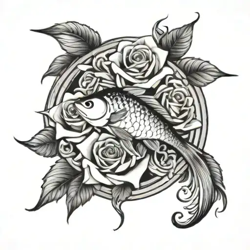 Roses And Pices Fish In Circle Letting Go