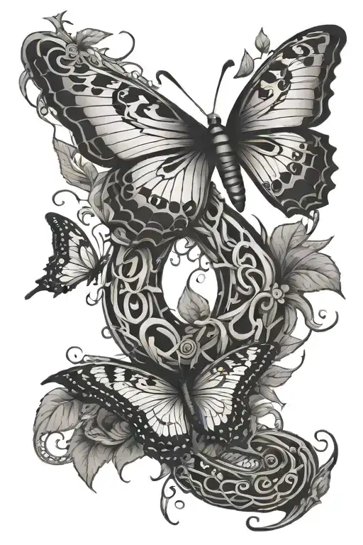 Butterfly Snake Wrapped Vines Full Sleeve