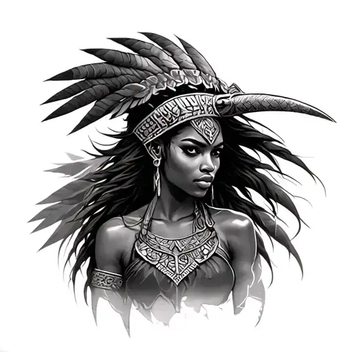 African Valkyrie Warrior Woman
