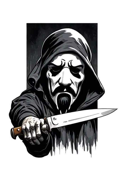 Ghostface Holding A Knife