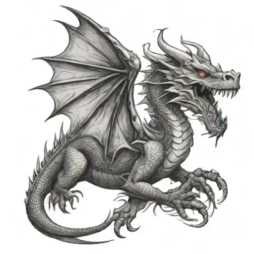 Dragon Flying Maybe Breathing Fire Breathing Dragon