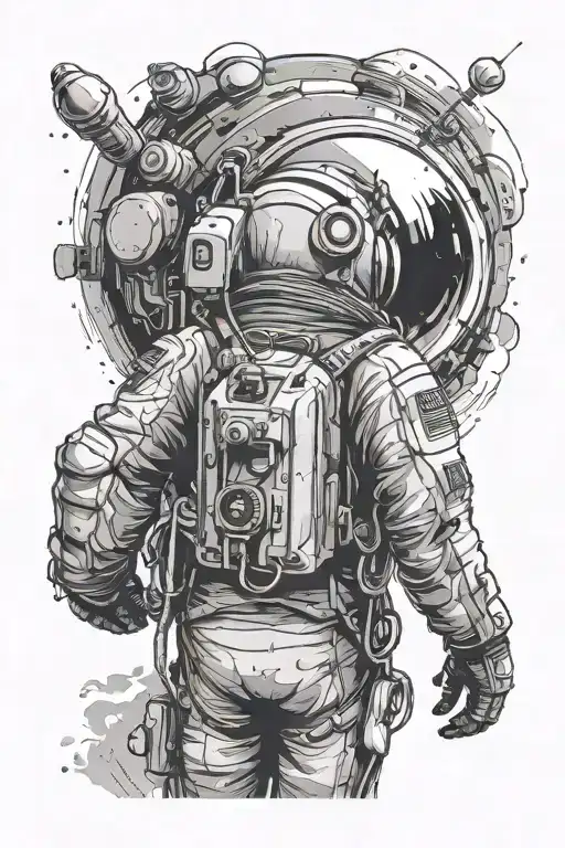 Look At From Behind An Astronaut Facing The Sun