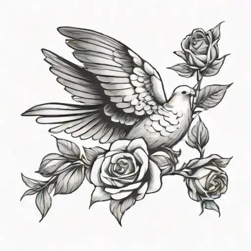 Dove With Rose