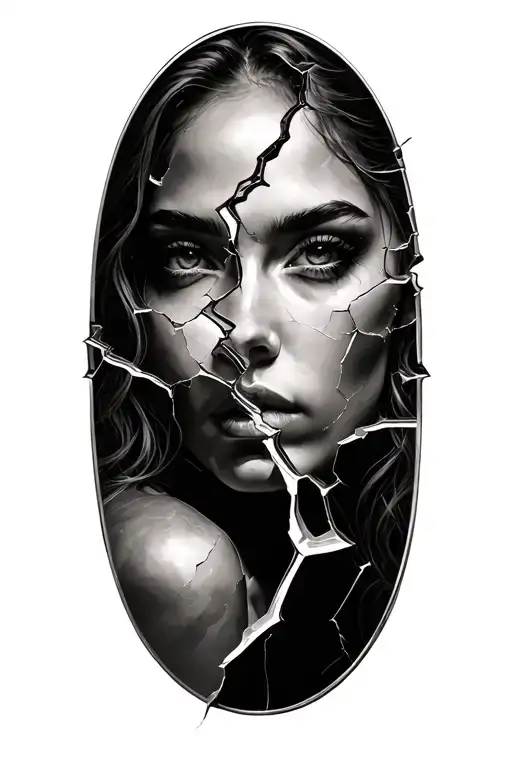 Broken Mirror Reflecting Personal Development