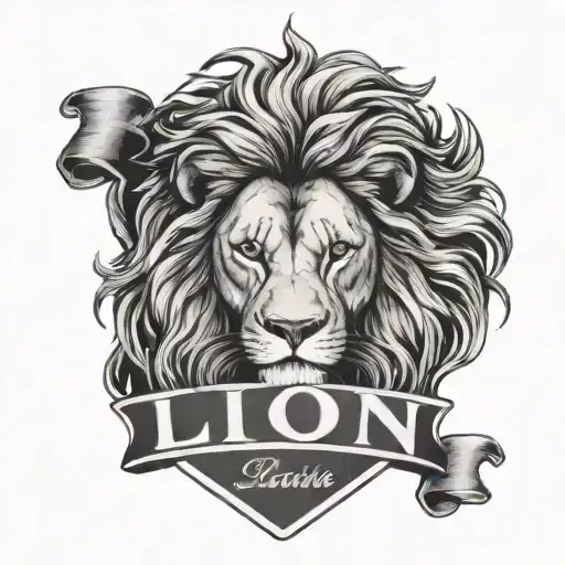 Lion With Name Banner