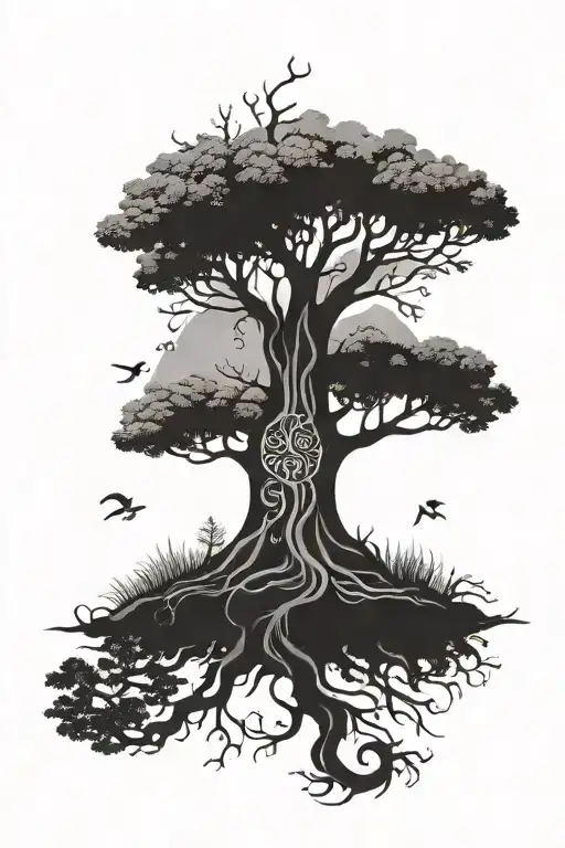 Nordic Tree Of Life With The Letters P M F A Y C G N