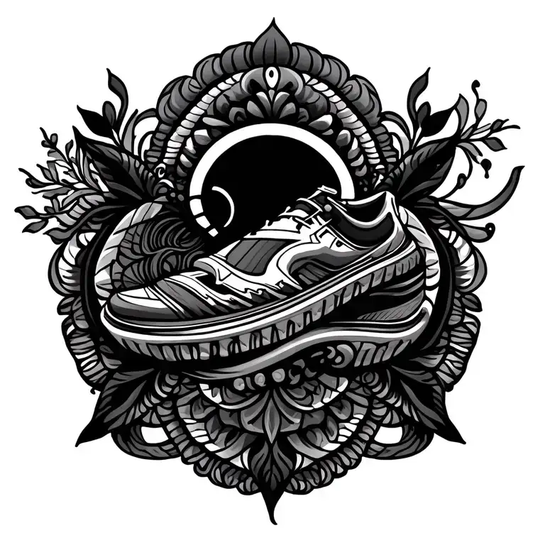 Lacted Track And Mandala Design Incorporating Elements