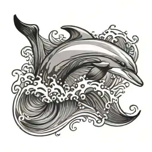 Dolphin Semi Colon Wave Forming The Shape