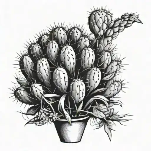 Cactus Growing Trees With Leafs