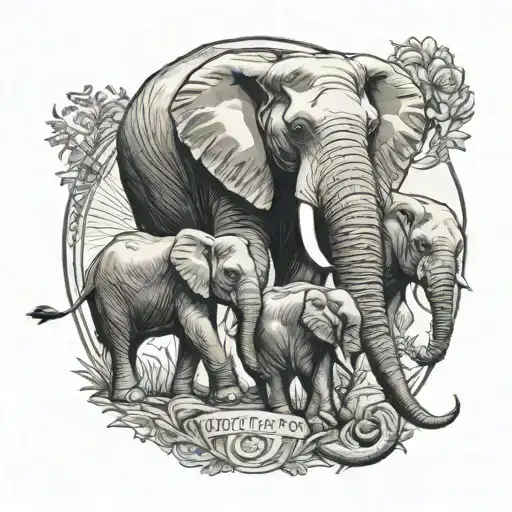 Elephant Familys And Roman Numerals