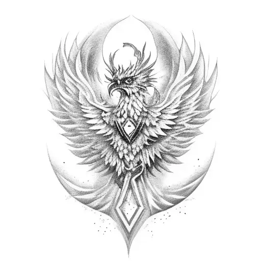 Phoenix Rebirth From Ashes On Chest