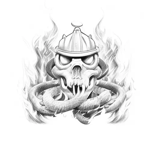 Fire Fighter Fighting Structural Fire