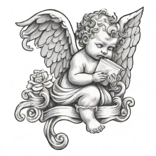 Baby Angel And Letter U