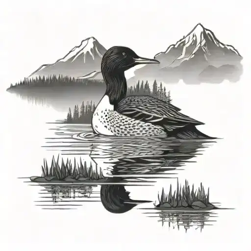 Loon Silhouette Mountain Within