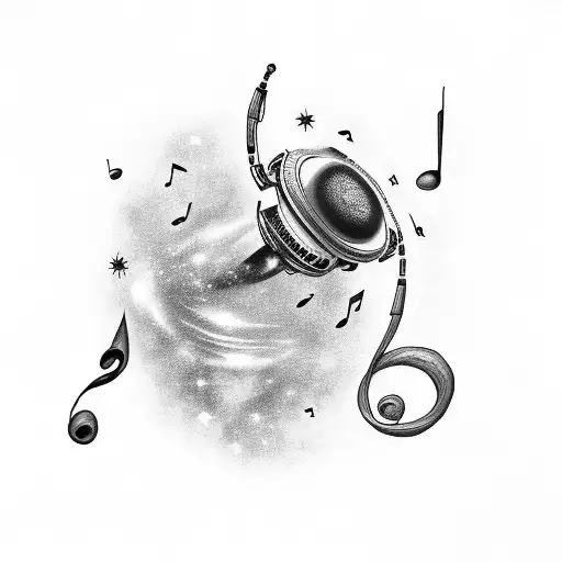 Galaxy With Music Notes