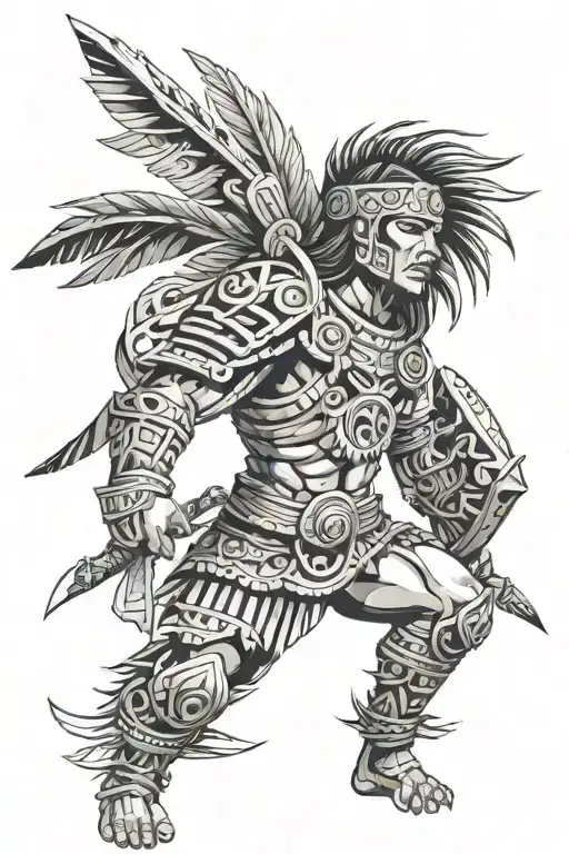 Famale Aztec Warrior Fierce