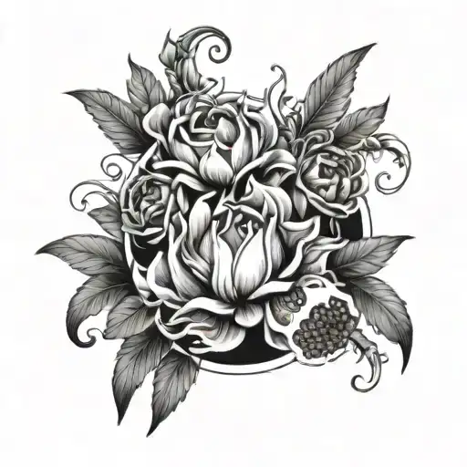 Hades Sword Pomegranate Persephone Flower Bouquet Inside