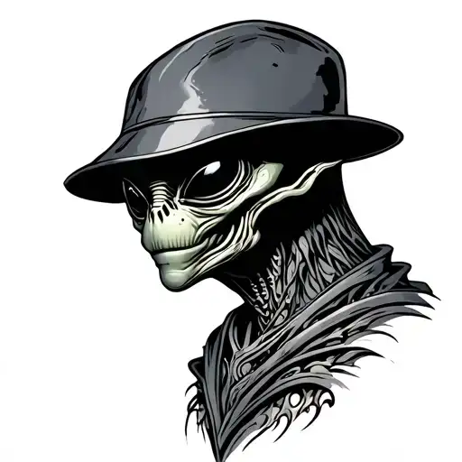 An Alien Wearing A Hat