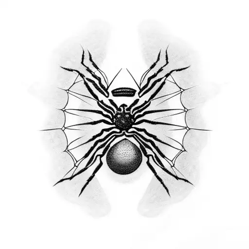 A Spider Web Tattoo With Guitar Strings Woven Into The Design