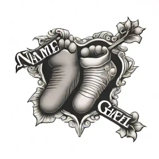 Name Gael With Image Of Baby Feet Using The Name