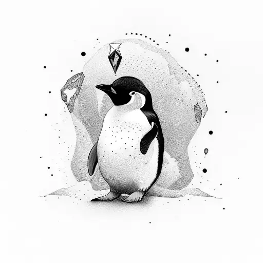 Small Fat Pinguin With Diamond On Its Back